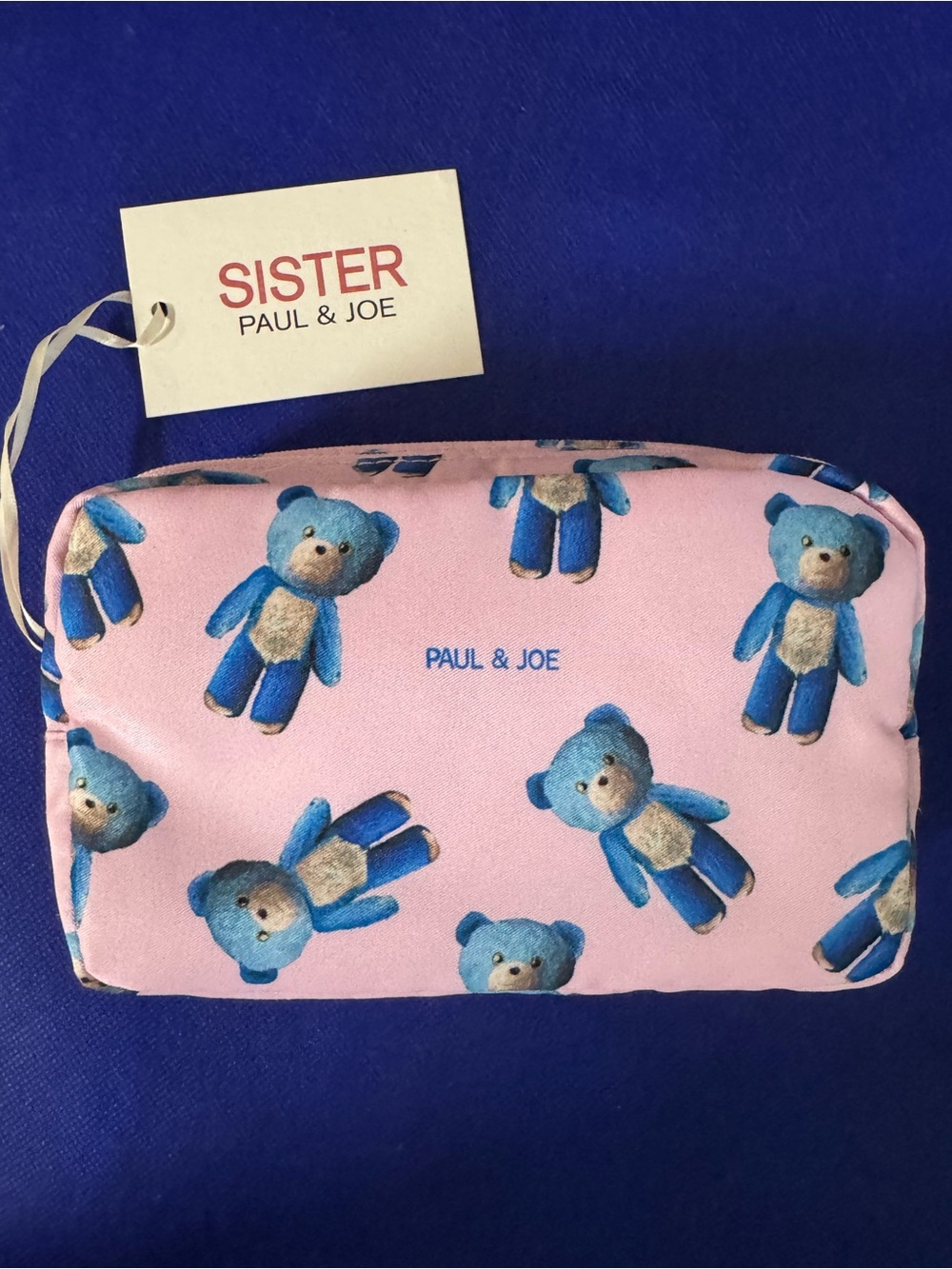 Paul & Joe Sister Pink Teddy Bear Cosmetic Pouch - NWT - I love you BEARy much!